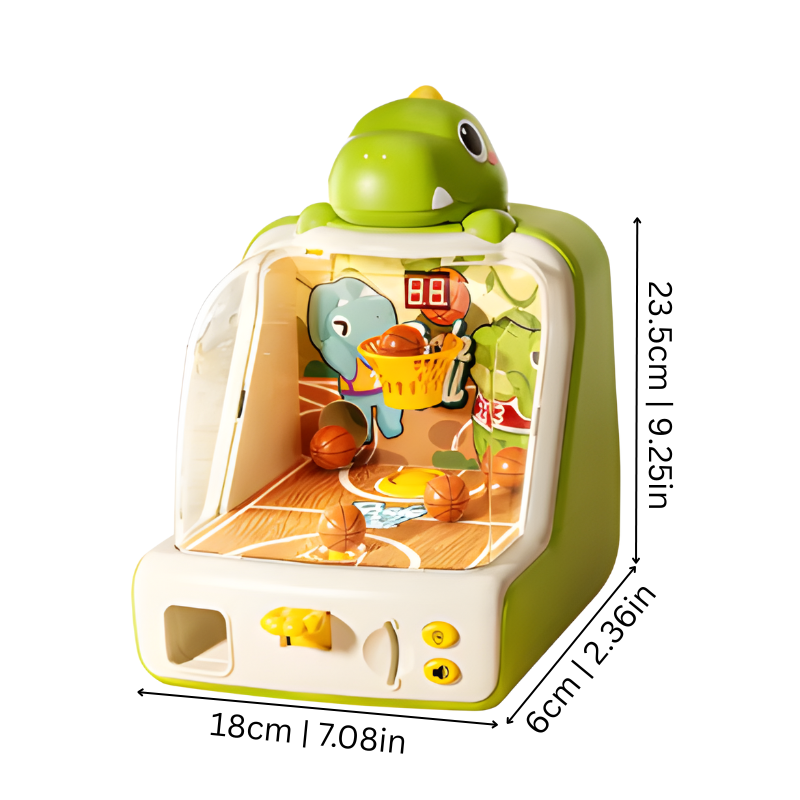 DinoKorb – Interaktives LED Basketballspiel | Dinosaurier Arcade für Kinder | Fördert Koordination & Familienspaß