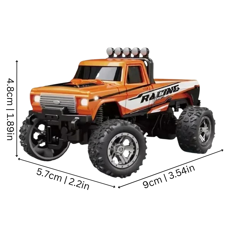 Mini RC Monstertruck: Metall-Chassis, High-Speed, LED-Licht – Ultrakompakt & Präzise Steuerung