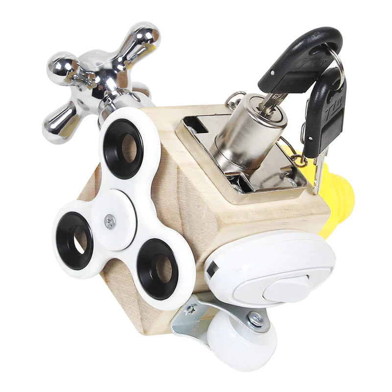 Spiel- und Motorikwürfel aus Holz – Montessori Lernspielzeug für Kinder zur Förderung von Feinmotorik, Logik & Kreativität