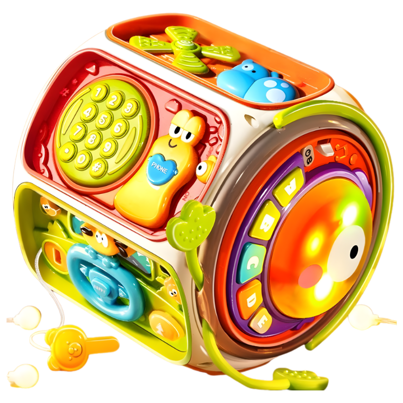 Interaktiver Lernwürfel mit Musik & Licht – fördert Motorik, Kreativität und frühes Lernen