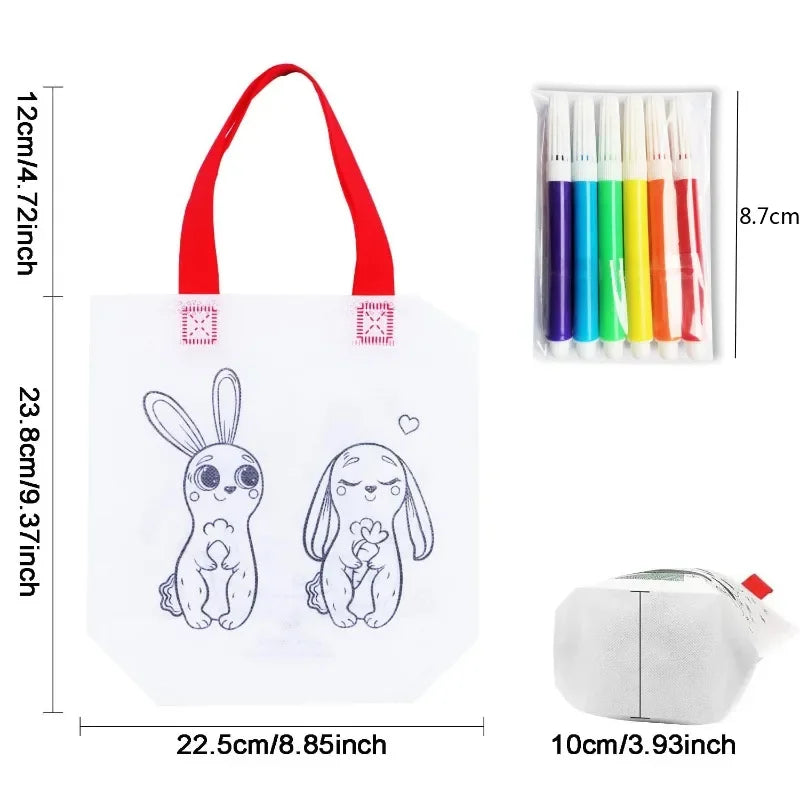 Kinder Bastel und Mal Taschen Set mit Stiften