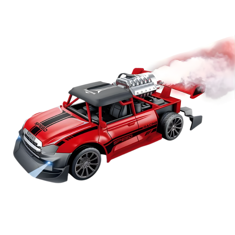 FLITZEN RC Stunt Racer Polizei | Ferngesteuertes Auto mit Nebelspray "Nitro" Effekt | 360° Drehung & LED Licht