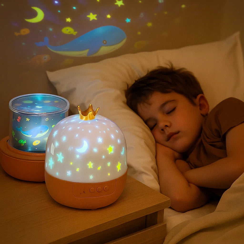 Nachtlicht mit Projektor für Kinder – 2in1 Schlaflicht & Sternenhimmel