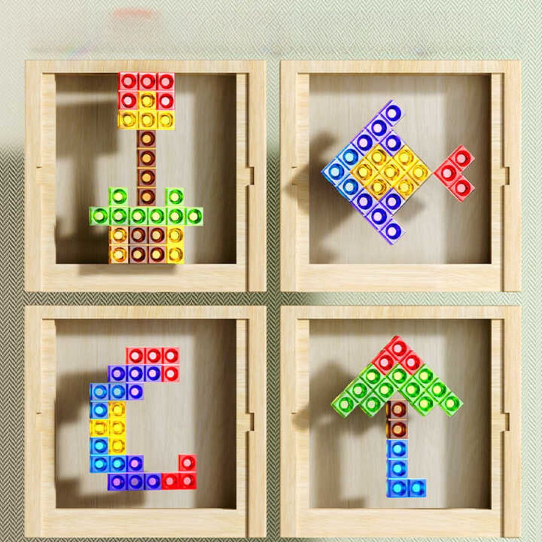Magisches Tetris Spiel aus Holz – Kinder & Familienspiel für Kreativität, Logik & Geschicklichkeit