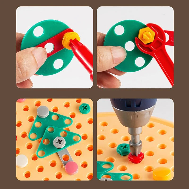 Bausatz Kinder 203 Teile | Kreativ-Werkzeugkasten | Praktisches Lernen & Problemlösung