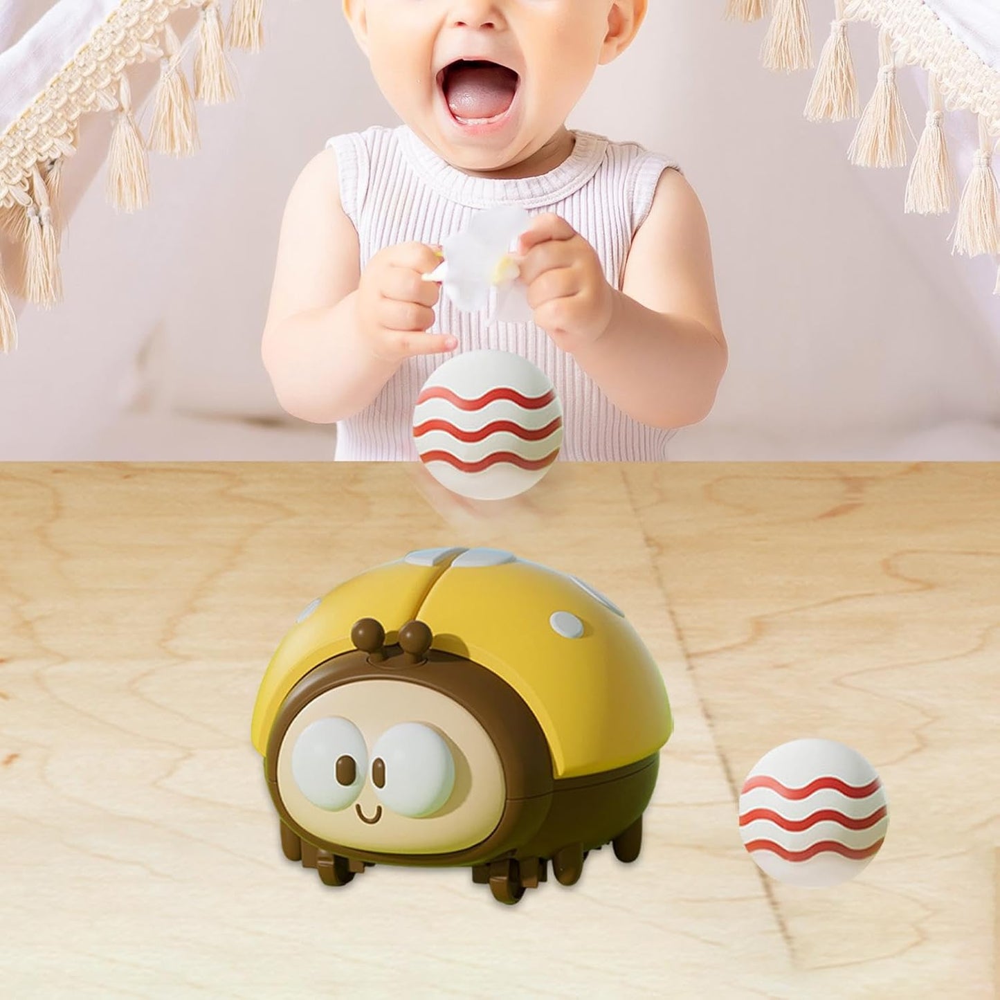 Marienkäfer Luftballon Spielzeug für Babys – Lustiges Krabbel- & Lernspielzeug