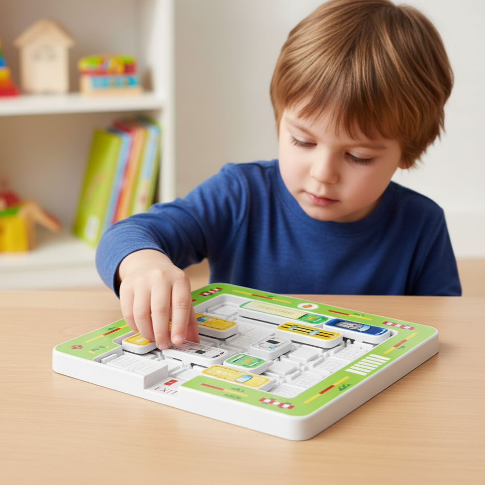 Logisches Denken - Auto Parkplatz Rätsel Spielzeug für Kinder