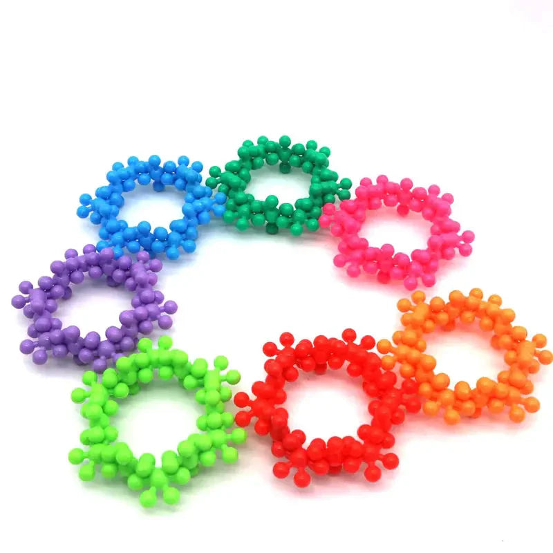 Montessori Lernspielzeug Schneeflocken – Bunte Bausteine zum Stecken & Bauen