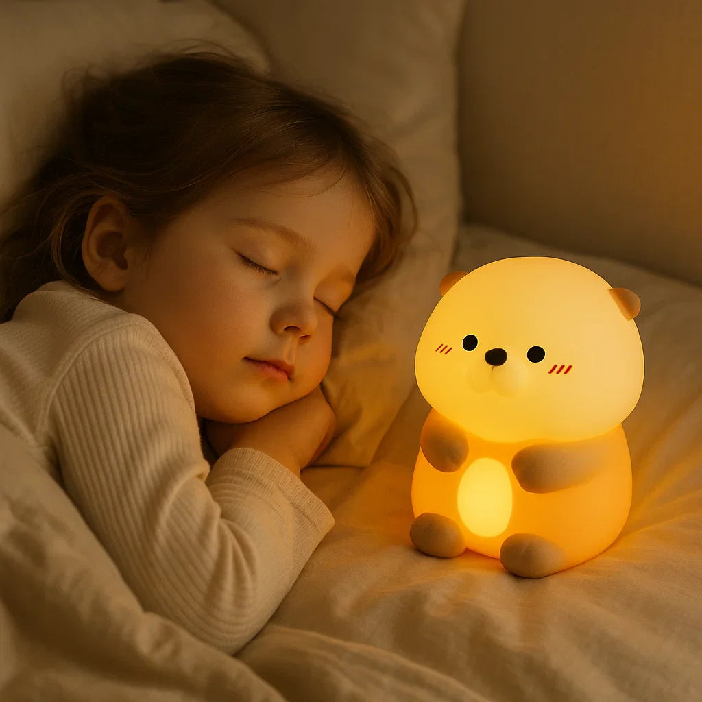 Niedliche Blasen Otter Silikon Nachtlampe