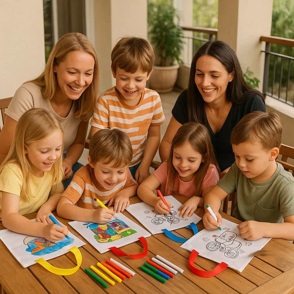 Kinder Bastel und Mal Taschen Set mit Stiften