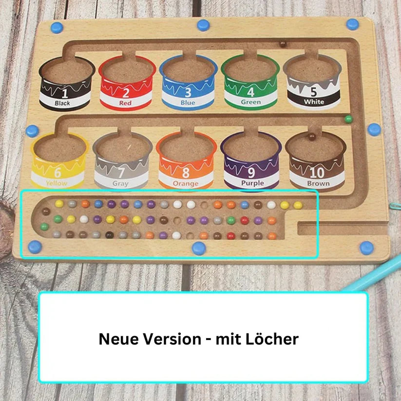 Montessori Lernspiel Magnetlabyrinth – Farben & Kugeln sortieren